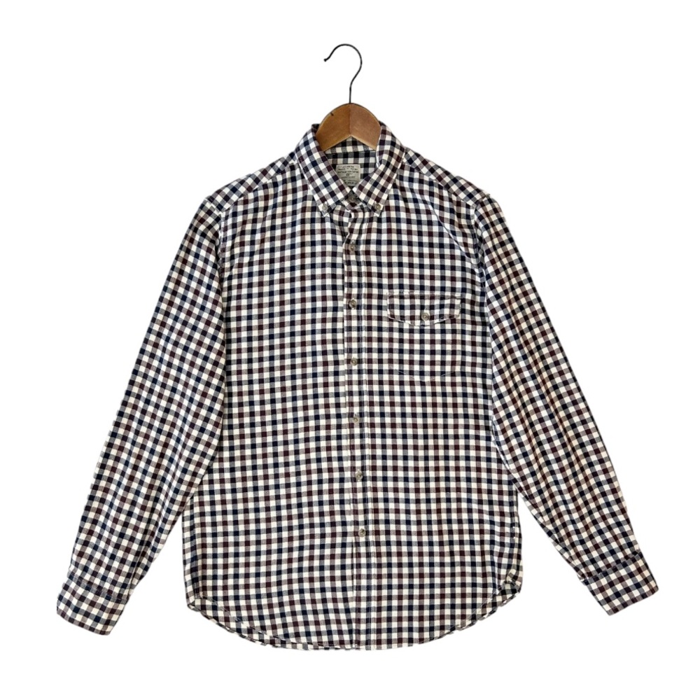 J. Crew Multi Color Plaid Checks Button Down Long Sleeve Flannel Shirt